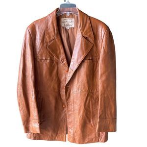 Vintage 1970s Cabretta Leather Men Jacket By Grais 42 Angel Skin Made In USA